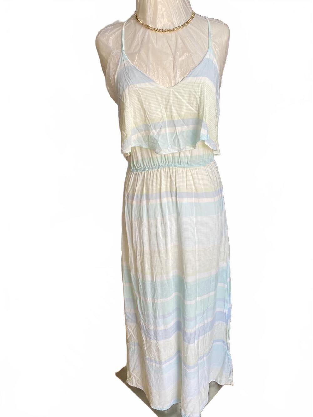 LC Lauren Conrad Women’s Pastel Striped Maxi Dress Size L